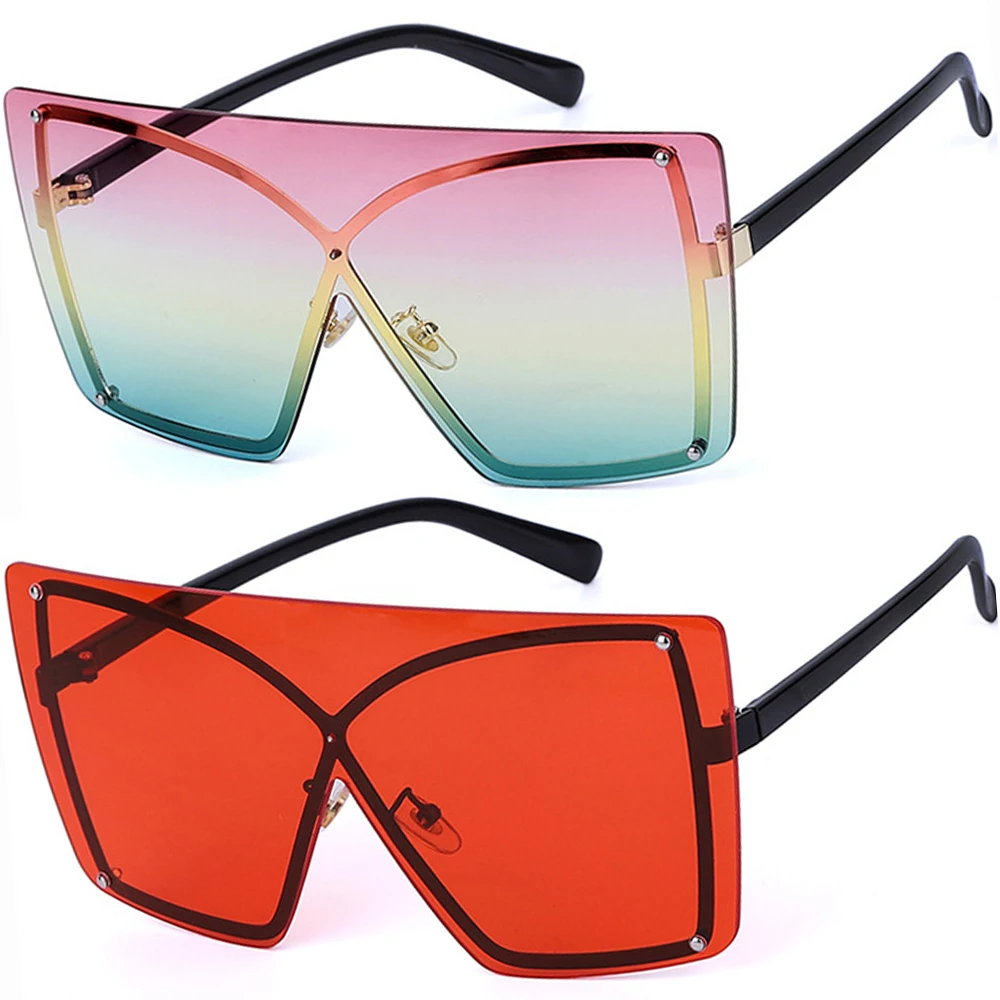 Oversized Red Yellow Gradient Cat Eye Sunglasses Women 2019 Luxury Brand Fashion Rimless Square Metal Female Men Sun Glasses
Oversized Red Yellow Gradient Cat Eye Sunglasses Women 2019 Luxury Brand Fashion Rimless Square Metal Female Men Sun Glasses