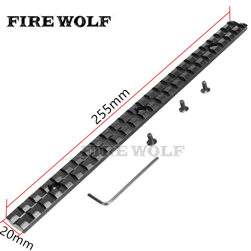 FIRE WOLF 1 Pc Hunting 25 Slots 257mm Long 20mm Rail Picatinny Weaver For Rifle Scope And Flashlight Mount With Screw
FIRE WOLF 1 Pc Hunting 25 Slots 257mm Long 20mm Rail Picatinny Weaver For Rifle Scope And Flashlight Mount With Screw
