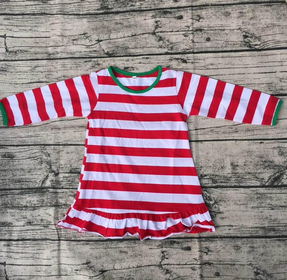 Christmas Long Sleeve Green Cuff Dress Children Red Stripe Ruffle Bottom Clothing High Quality Baby Girls Cotton Frocks Designs
Christmas Long Sleeve Green Cuff Dress Children Red Stripe Ruffle Bottom Clothing High Quality Baby Girls Cotton Frocks Designs