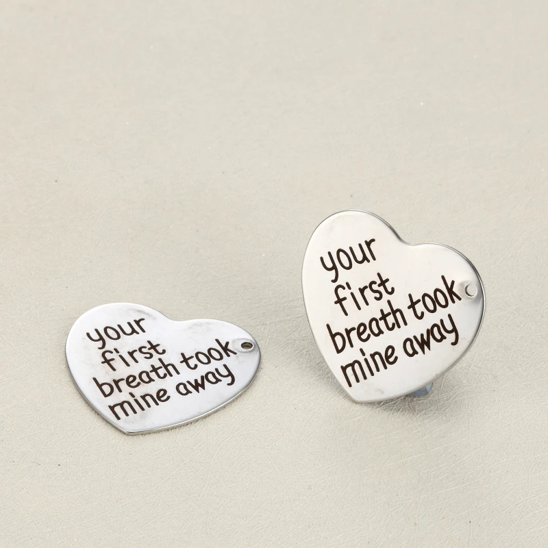 20pcs 27*27mm Diy heart charm accessories lettering your first breath took mine away stainless steel pendants for necklace
20pcs 27*27mm Diy heart charm accessories lettering your first breath took mine away stainless steel pendants for necklace