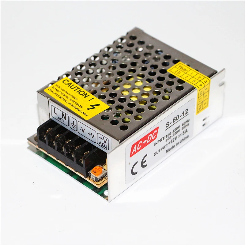 DC12V 5A Lighting Transformers AC 110V 220V to DC 12V LED Driver 60W Power Adapter For 5m LED Strip light Switch Power Supply
DC12V 5A Lighting Transformers AC 110V 220V to DC 12V LED Driver 60W Power Adapter For 5m LED Strip light Switch Power Supply