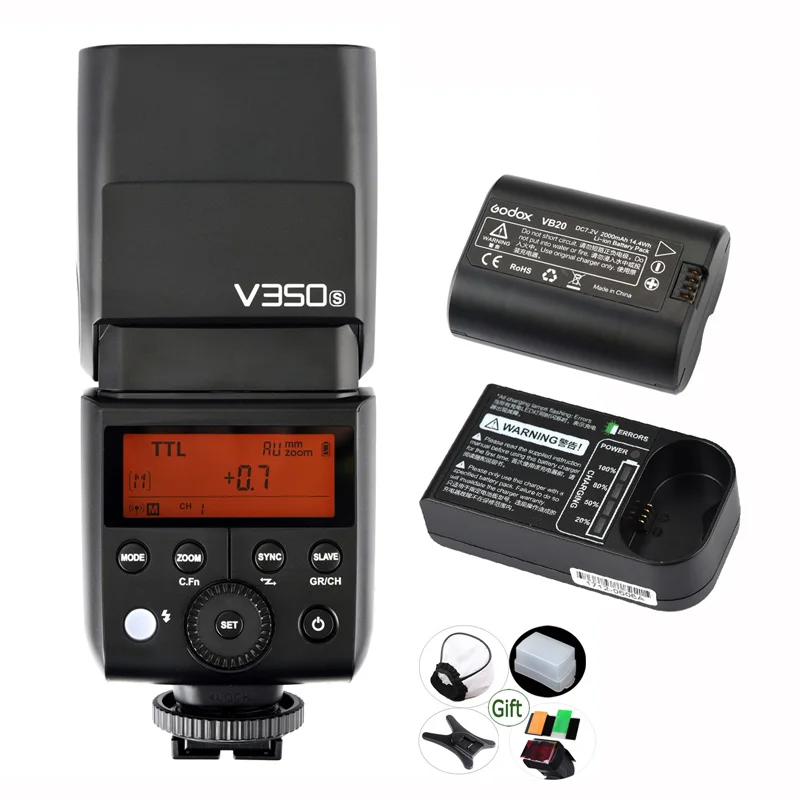 Godox V350S Li-ion Speedlite + 2000mAh Rechargeable Battery TTL 2.4G HSS 1/8000s Flash Light for Sony a7RIII a7RII a7R a58 a99
Godox V350S Li-ion Speedlite + 2000mAh Rechargeable Battery TTL 2.4G HSS 1/8000s Flash Light for Sony a7RIII a7RII a7R a58 a99