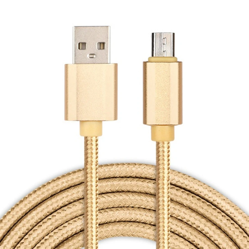 500 шт./лот 5V2A Кабель Micro Usb Металла Нейлон Плетеный Провод USB зарядное устройство