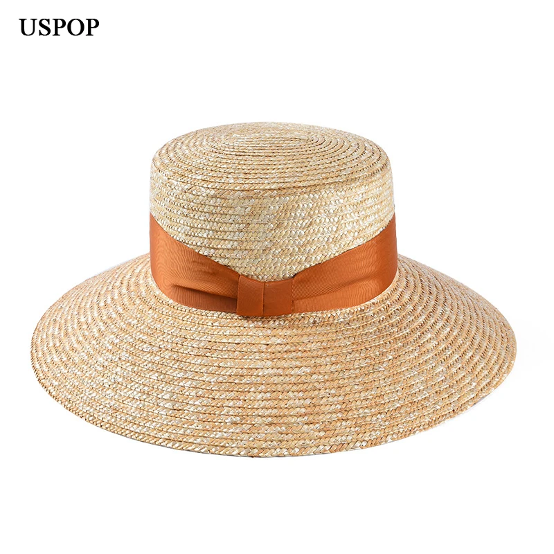 USPOP New summer sun hat for women female vintage flat top natural straw hat wide brim bow beach hat
USPOP New summer sun hat for women female vintage flat top natural straw hat wide brim bow beach hat