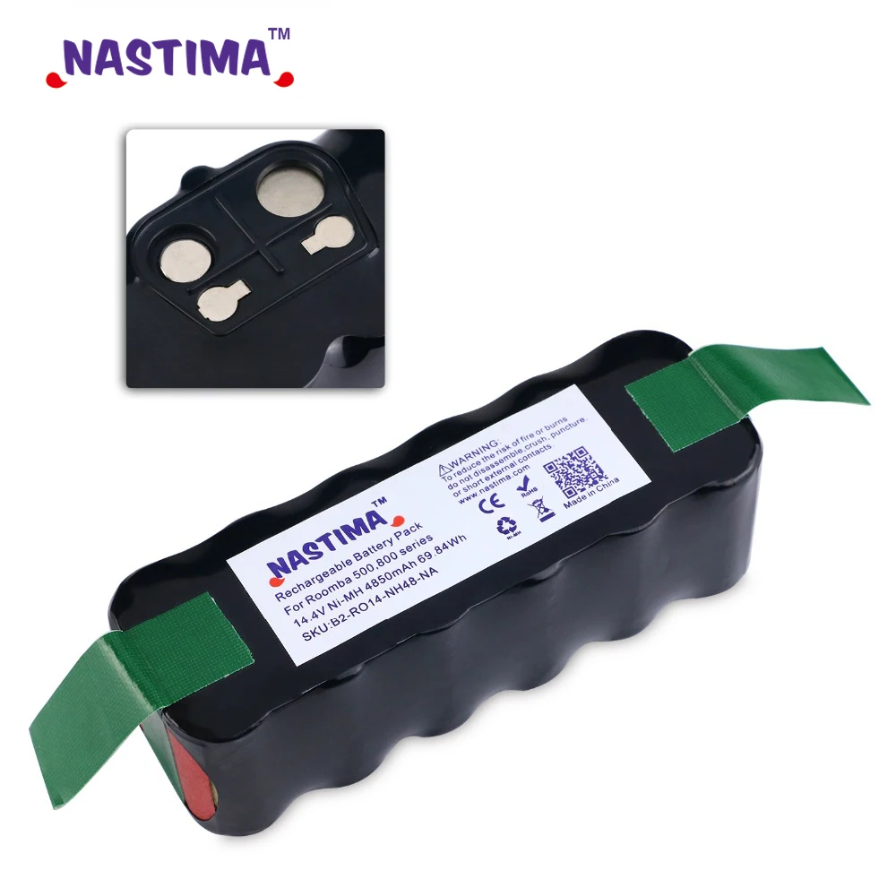Аккумулятор Nastima Ni-MH 14,4 В 4850 мА · ч для iRobot Roomba R3 серии 500600700800, 530, 552, 560, 570, 580, 595, 620, 650, 770, 780, 870
Аккумулятор Nastima Ni-MH 14,4 В 4850 мА · ч для iRobot Roomba R3 серии 500600700800, 530, 552, 560, 570, 580, 595, 620, 650, 770, 780, 870