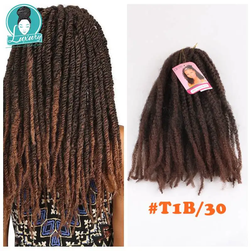 Роскошные косички для плетения 18 дюймов Омбре Marley волосы крючком афро кудрявые