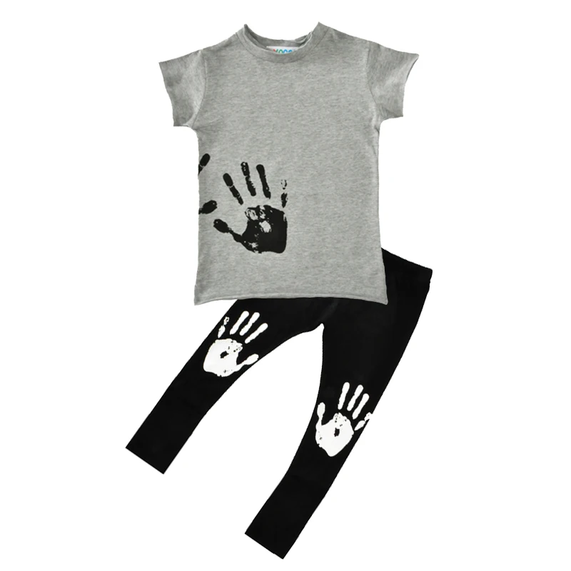 SOSOCOER Baby Boy Clothing Set Summer Handprint T Shirt+Pants 2pcs Boys Clothes Outfits 2017 Fashion Casual Kids Clothing Sets
SOSOCOER Baby Boy Clothing Set Summer Handprint T Shirt+Pants 2pcs Boys Clothes Outfits 2017 Fashion Casual Kids Clothing Sets