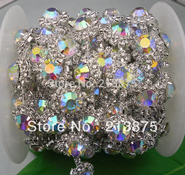 Free shipping 1 Yard Costume applique Clear AB Flower 10mm glass rhinestone close silver chain claw trim Wedding Decoration
Free shipping 1 Yard Costume applique Clear AB Flower 10mm glass rhinestone close silver chain claw trim Wedding Decoration