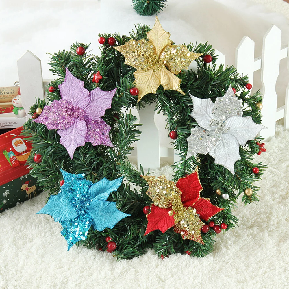 1 PC New Fashion 13cm Christmas Artificial Flowers Gold Side Xmas Tree Decorations Wedding Party Decor Ornaments
1 PC New Fashion 13cm Christmas Artificial Flowers Gold Side Xmas Tree Decorations Wedding Party Decor Ornaments