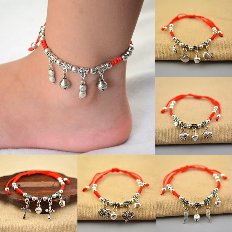 Hot Adjustable Palm Alloy Elephant Dragonfly Palm Cross Heart Anklets For Women Red Rope Chain Weaven Bracelets
Hot Adjustable Palm Alloy Elephant Dragonfly Palm Cross Heart Anklets For Women Red Rope Chain Weaven Bracelets