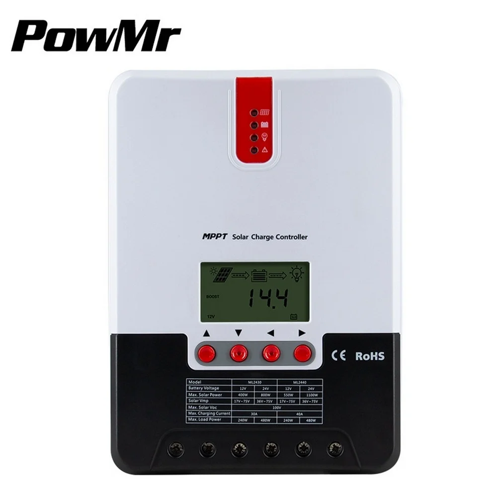 Контроллер заряда солнечной батареи MPPT 20A/30A/40A/60A, ЖК-дисплей, регулятор солнечной системы, контроллер с автоматической идентификацией напряжения
Контроллер заряда солнечной батареи MPPT 20A/30A/40A/60A, ЖК-дисплей, регулятор солнечной системы, контроллер с автоматической идентификацией напряжения