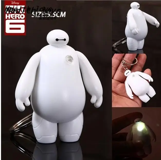 

New Big Hero 6 Toys Baymax LED Lighting Sounds Keychains Pendants Actions Toys Birthday Gifts Toys