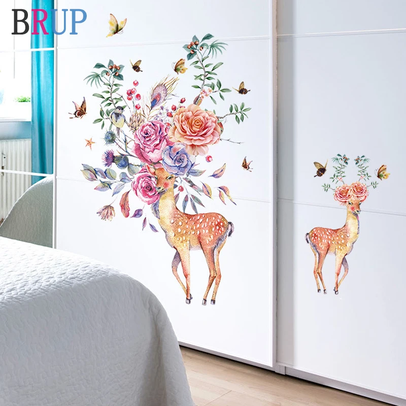 Colorful Flower Deer Wall Stickers Butterfly Home Decor Wardrobe Decoration Animals Art Wallpaper DIY PVC Vinyl Wall Decals
Colorful Flower Deer Wall Stickers Butterfly Home Decor Wardrobe Decoration Animals Art Wallpaper DIY PVC Vinyl Wall Decals