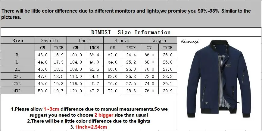 DIMUSI Autumn Mens Jacket Stand Collar Windbreaker Male Blue Baseball Jackets Casual Thin High Quality Size M-4XL,PA072
DIMUSI Autumn Mens Jacket Stand Collar Windbreaker Male Blue Baseball Jackets Casual Thin High Quality Size M-4XL,PA072