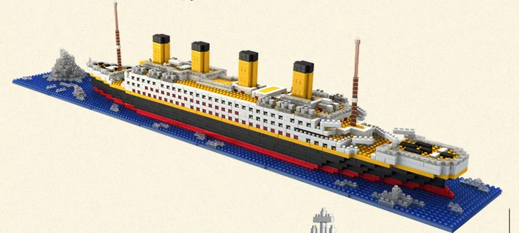 [Забавный] сборка 1860 шт. Алмазный Титаник роскошный круизный лайнер 3D модель