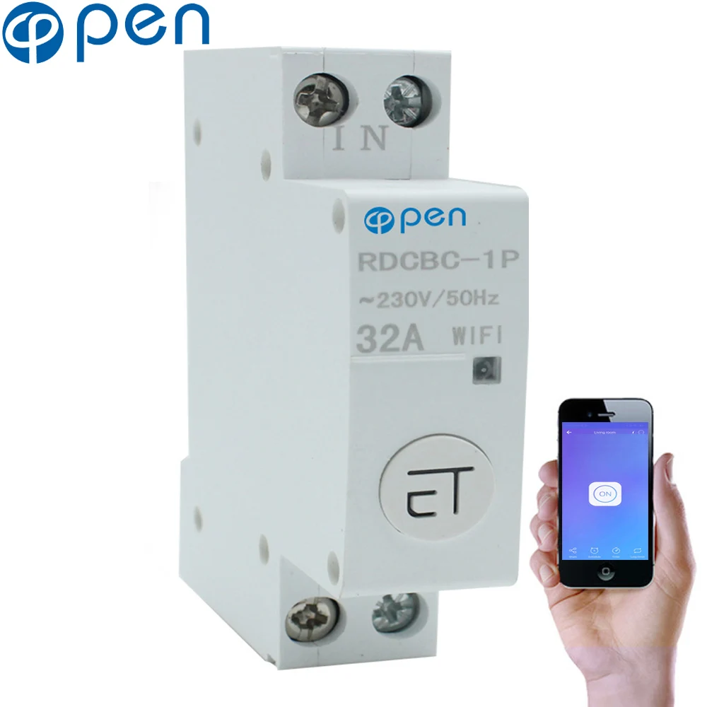 OPEN 1P 18mm Din Rail WIFI Circuit Breaker relay type Smart Switch Remote control by eWeLink APP for Smart home
OPEN 1P 18mm Din Rail WIFI Circuit Breaker relay type Smart Switch Remote control by eWeLink APP for Smart home
