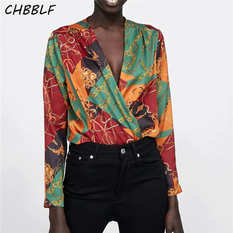 CHBBLF sexy V neck print bodysuits elastic waist long sleeve playsuits female stylish casual loose chic tops XDN8609
CHBBLF sexy V neck print bodysuits elastic waist long sleeve playsuits female stylish casual loose chic tops XDN8609