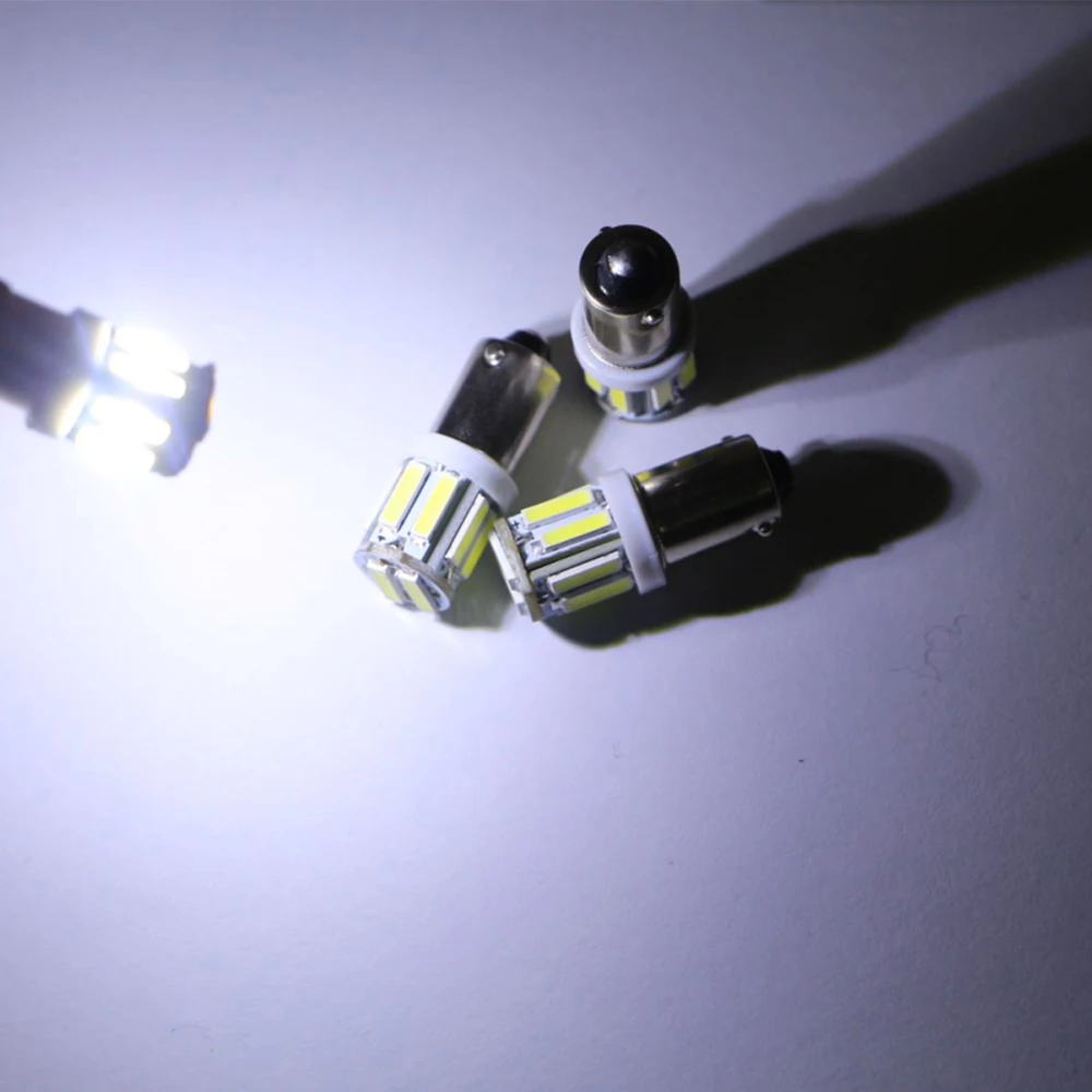 10pcs DC 12V 24V T11 BA9S 7014 10 SMD 250LM Led Bulb Door Side Map Indicator Reverse Reading Tail Light Car White Red Blue Amber
10pcs DC 12V 24V T11 BA9S 7014 10 SMD 250LM Led Bulb Door Side Map Indicator Reverse Reading Tail Light Car White Red Blue Amber