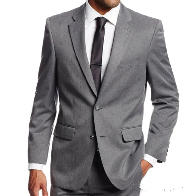 New two-piece gray men's wedding dress custom suit notched lapel party formal business party suit
New two-piece gray men's wedding dress custom suit notched lapel party formal business party suit