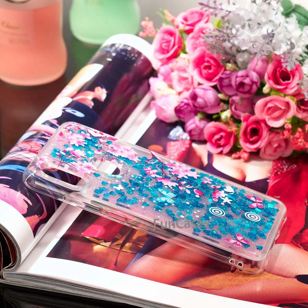 Чехол с динамической жидкостью для xiaomi redmi note 6 pro блестящий зыбучий песок чехол