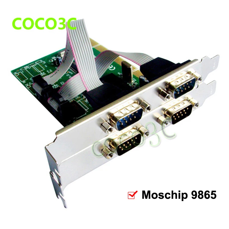 Free Shipping Chipset Moschip MCS9865 4 Ports serial RS-232 PCI controller card PCI to DB9 port I/O card converter
Free Shipping Chipset Moschip MCS9865 4 Ports serial RS-232 PCI controller card PCI to DB9 port I/O card converter
