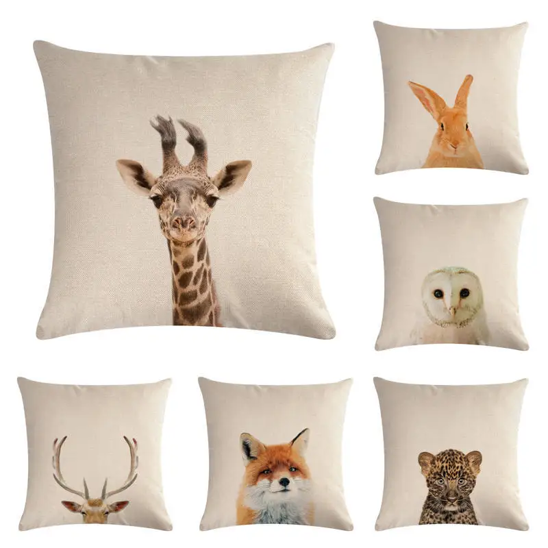 Animal Cushion Cover Fox Owl Cotton Linen 45x45cm Pillowcase Home Decor For Sofa Deer Wolf Throw Pillow Cover
Animal Cushion Cover Fox Owl Cotton Linen 45x45cm Pillowcase Home Decor For Sofa Deer Wolf Throw Pillow Cover