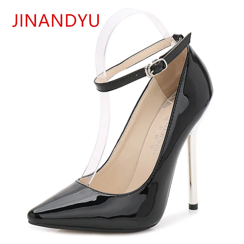 Women Thin High Heels Patent Leather Pumps Women12CM Ankle Buckle Party Shoes Ladies Pointed Toe Stiletto Heels Big Size 44
Women Thin High Heels Patent Leather Pumps Women12CM Ankle Buckle Party Shoes Ladies Pointed Toe Stiletto Heels Big Size 44