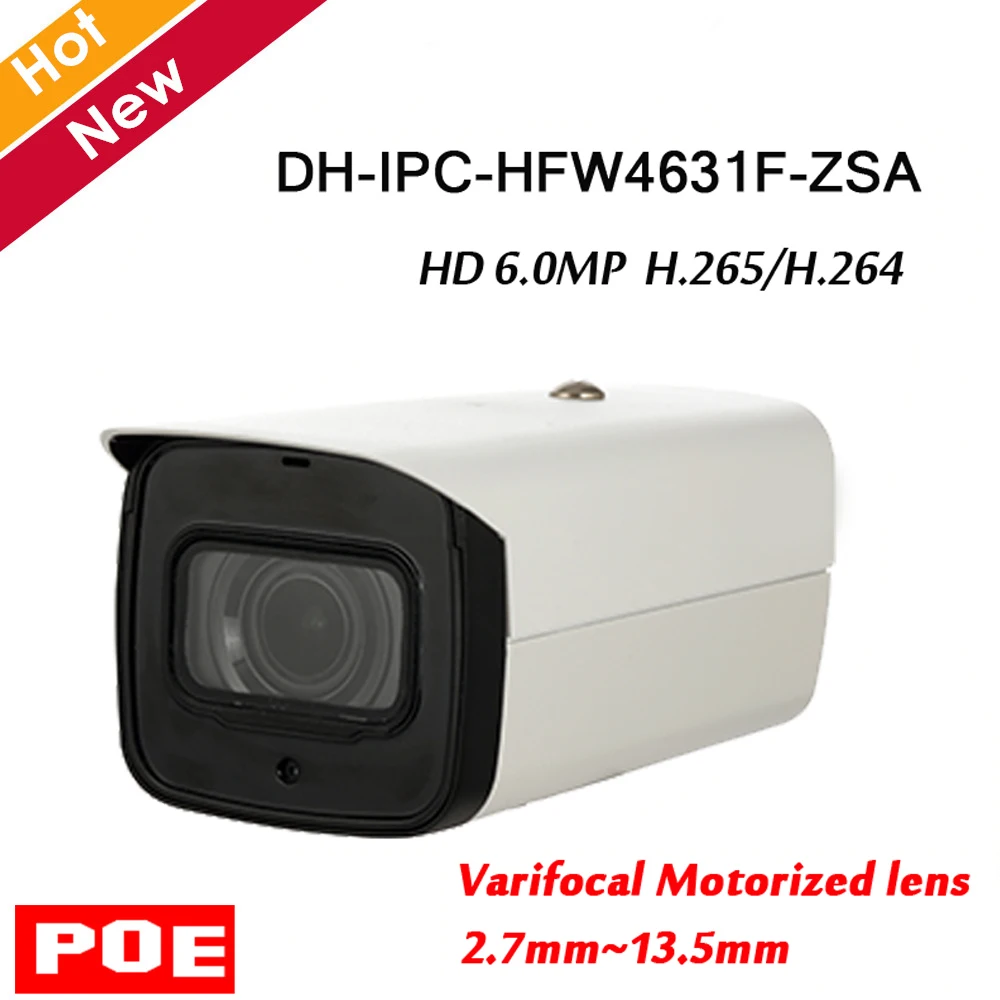 Английский DH IPC-HFW4631F-ZSA 6MP IP Камера 2 7 мм ~ 13 5 моторизованные зум-объектив с POE