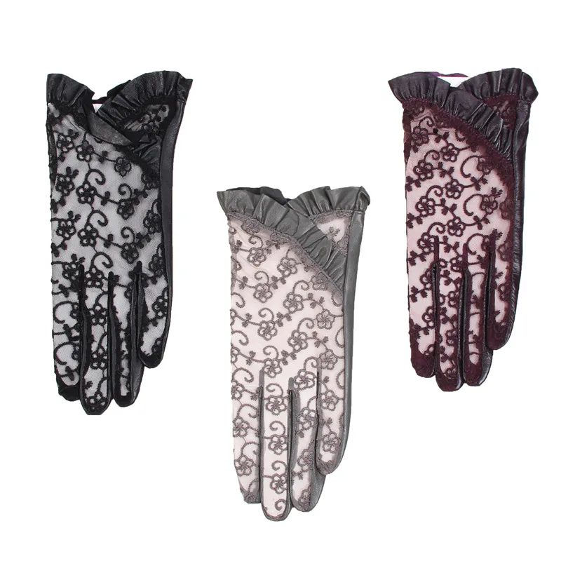 New Lace Genuine Leather Gloves Female Driving Sunscreen Touchscreen Sheepskin Gloves Fashion Elegant Women Mittens NS111
New Lace Genuine Leather Gloves Female Driving Sunscreen Touchscreen Sheepskin Gloves Fashion Elegant Women Mittens NS111