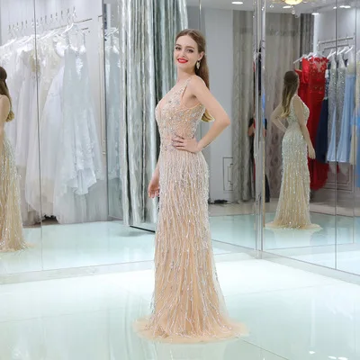See Through Evening Dresses Long 2018 Mermaid Arabic Floor Length Heavy Beaded Crystal New Arrival Prom Dress
See Through Evening Dresses Long 2018 Mermaid Arabic Floor Length Heavy Beaded Crystal New Arrival Prom Dress