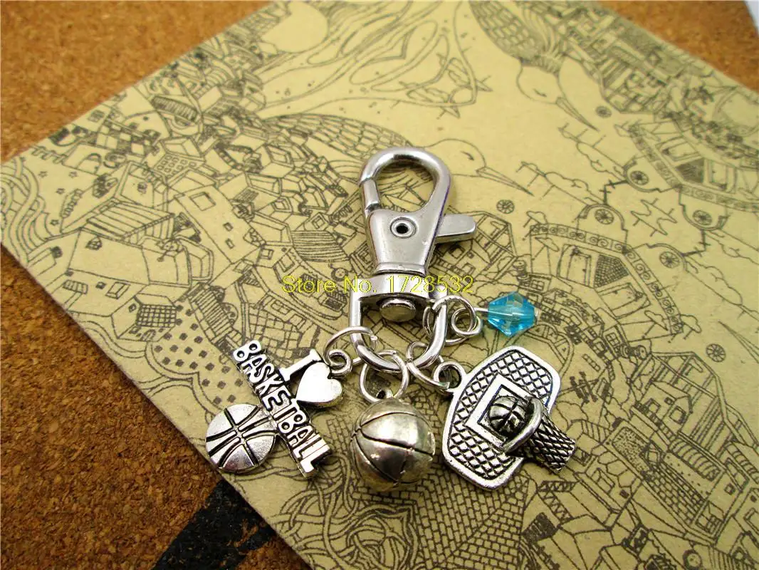 high quality keychain sports keychain antique silver I love basketball. 3D mini basketball, Backboard and Ball keychain
high quality keychain sports keychain antique silver I love basketball. 3D mini basketball, Backboard and Ball keychain