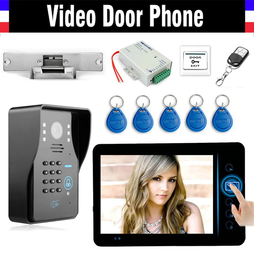 7" Wireless Video Door Phone Kit with Code KRFID Keyfobs Electronic Strike Lock wireless controller Video Doorbell Intercom
7" Wireless Video Door Phone Kit with Code KRFID Keyfobs Electronic Strike Lock wireless controller Video Doorbell Intercom
