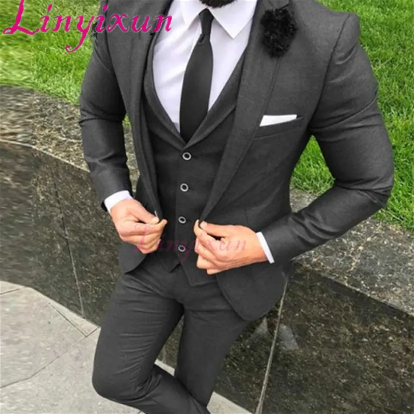 Linyixun Dark gray unique chest suit jacket groom swallowtail suit wedding suit Slim fashion Terno Masculino coat + pants + vest
Linyixun Dark gray unique chest suit jacket groom swallowtail suit wedding suit Slim fashion Terno Masculino coat + pants + vest