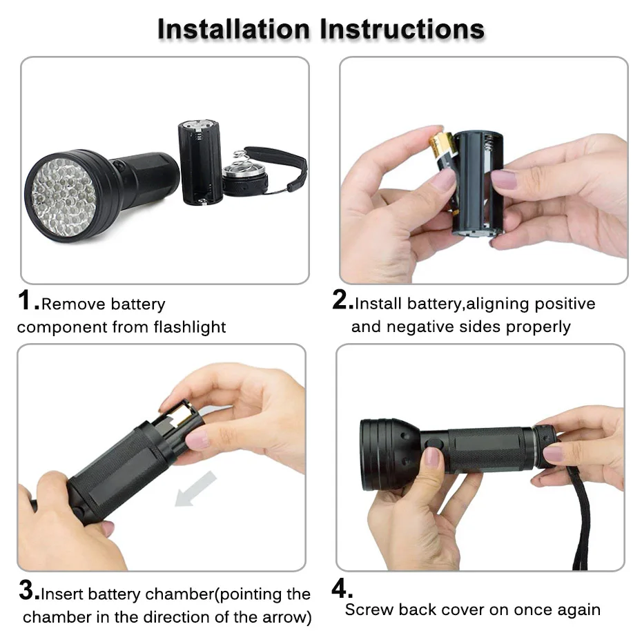 LED UV Flashlight UV Light Aluminum LED Torch Light Ultra Violet Light Blacklight by AA Battery for Marker Checker Detection
LED UV Flashlight UV Light Aluminum LED Torch Light Ultra Violet Light Blacklight by AA Battery for Marker Checker Detection