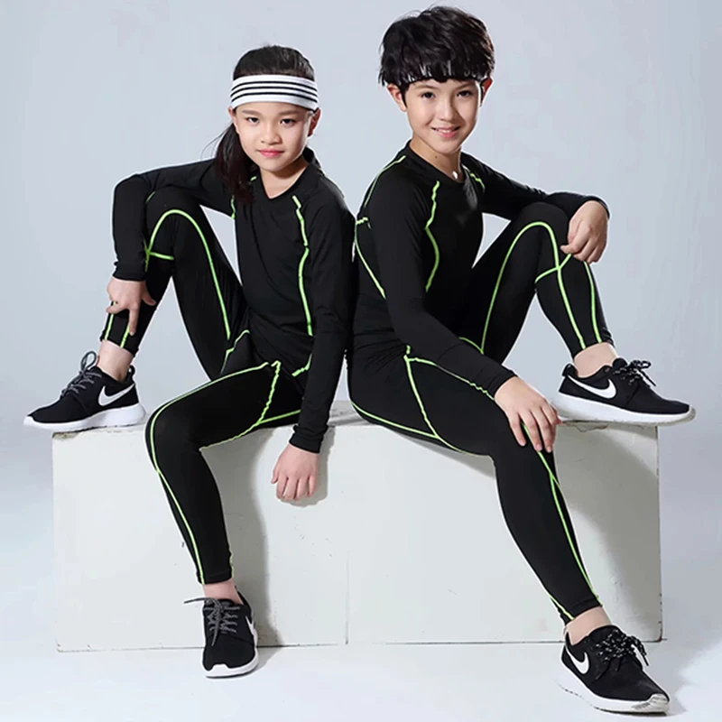 Детские мужские спортивные костюмы быстросохнущие комплекты для бега мальчиков