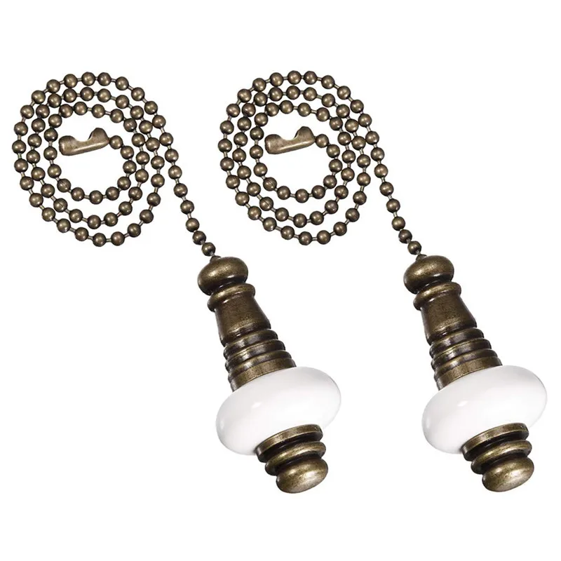 Ceiling Fan Pull Chain Ornaments Set Extension 12 Inch Light Pull Chains with White Ceramic/Brushed Nickel Pendant Fan Lamp
Ceiling Fan Pull Chain Ornaments Set Extension 12 Inch Light Pull Chains with White Ceramic/Brushed Nickel Pendant Fan Lamp