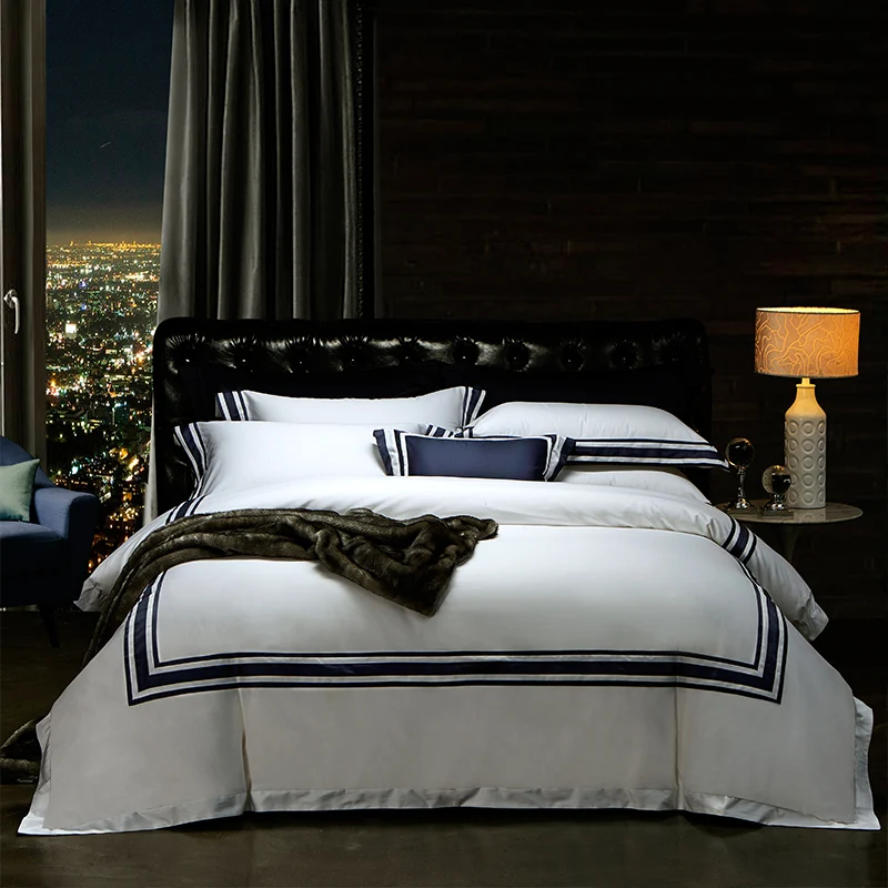 Luxury 600TC Egyptian Cotton Simple Exquisite Bedding Set Splicing Duvet Cover Sheet Pillowcases Queen King size 4Pcs Free gift
Luxury 600TC Egyptian Cotton Simple Exquisite Bedding Set Splicing Duvet Cover Sheet Pillowcases Queen King size 4Pcs Free gift