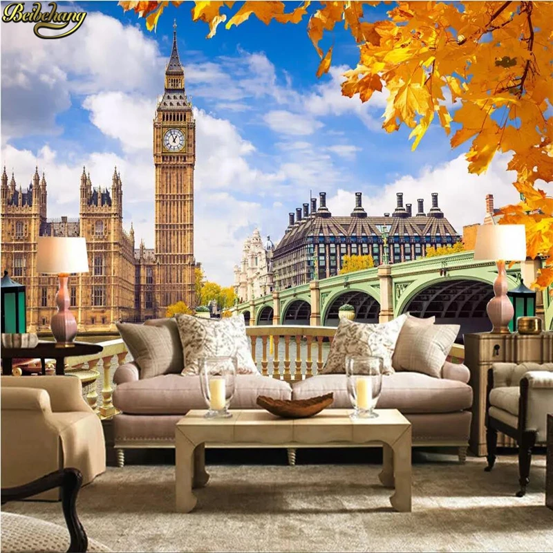 

beibehang Custom wall paper murals London Big Ben 3D TV background wall papel de parede wall papers home decor 3d wallpaper