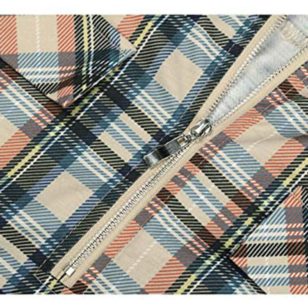 Womens Zipped Pockect Plaid Printed Long Blouse Casual Rolled Sleeve V-Neck Tee Shirt Tunic Tops Blouse blusa de mujer
Womens Zipped Pockect Plaid Printed Long Blouse Casual Rolled Sleeve V-Neck Tee Shirt Tunic Tops Blouse blusa de mujer