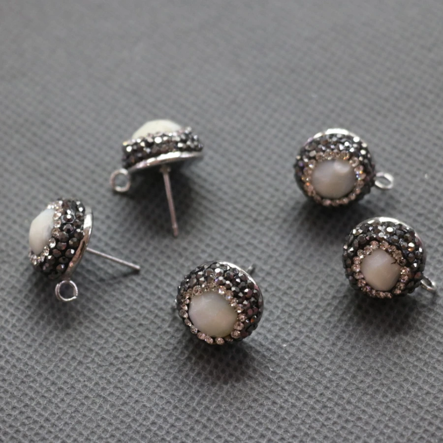 2pairs White Pearl Grey Crystal Earrings, Sexy Nugget Gems Stone Beads, DIY Fashion Women Jewelry Making Beads
2pairs White Pearl Grey Crystal Earrings, Sexy Nugget Gems Stone Beads, DIY Fashion Women Jewelry Making Beads