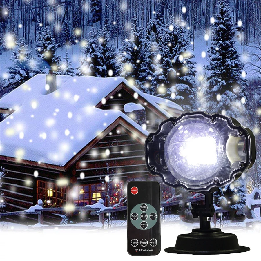 Snowfall Christmas Projector Lights With Remote Outdoor Rotating Snowflake Landscape Spotlight for Holiday Party New Year Decor
Snowfall Christmas Projector Lights With Remote Outdoor Rotating Snowflake Landscape Spotlight for Holiday Party New Year Decor