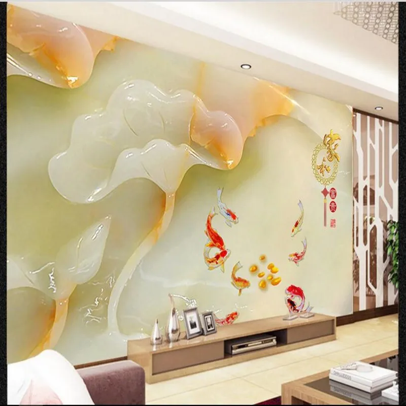 beibehang Large Custom Wallpapers HD Jade Sculpture Lotus Fish Nine Figure Murals TV Living Room Background Home Decoration
beibehang Large Custom Wallpapers HD Jade Sculpture Lotus Fish Nine Figure Murals TV Living Room Background Home Decoration
