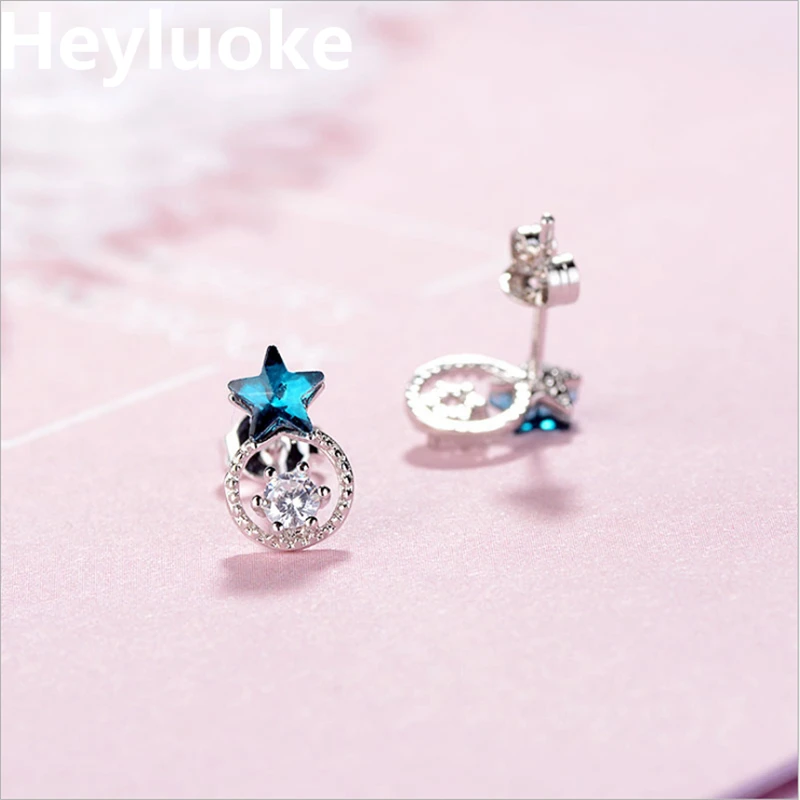 HEYLUOKE earrings female fashion small fresh five-pointed star Blue Cubic Zirconia earrings for women
HEYLUOKE earrings female fashion small fresh five-pointed star Blue Cubic Zirconia earrings for women