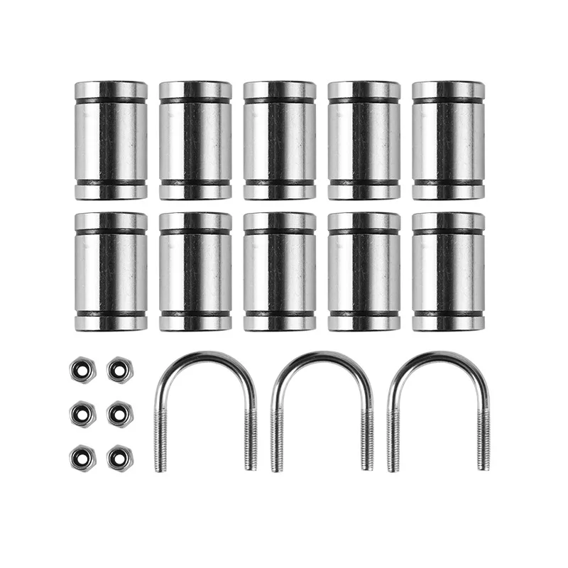 10pcs LM8UU ball bearings+U-bolts+M3 locking screws upgrade for Prusa i3 MK2/MK2S/MK3 3d printer DIY parts
10pcs LM8UU ball bearings+U-bolts+M3 locking screws upgrade for Prusa i3 MK2/MK2S/MK3 3d printer DIY parts