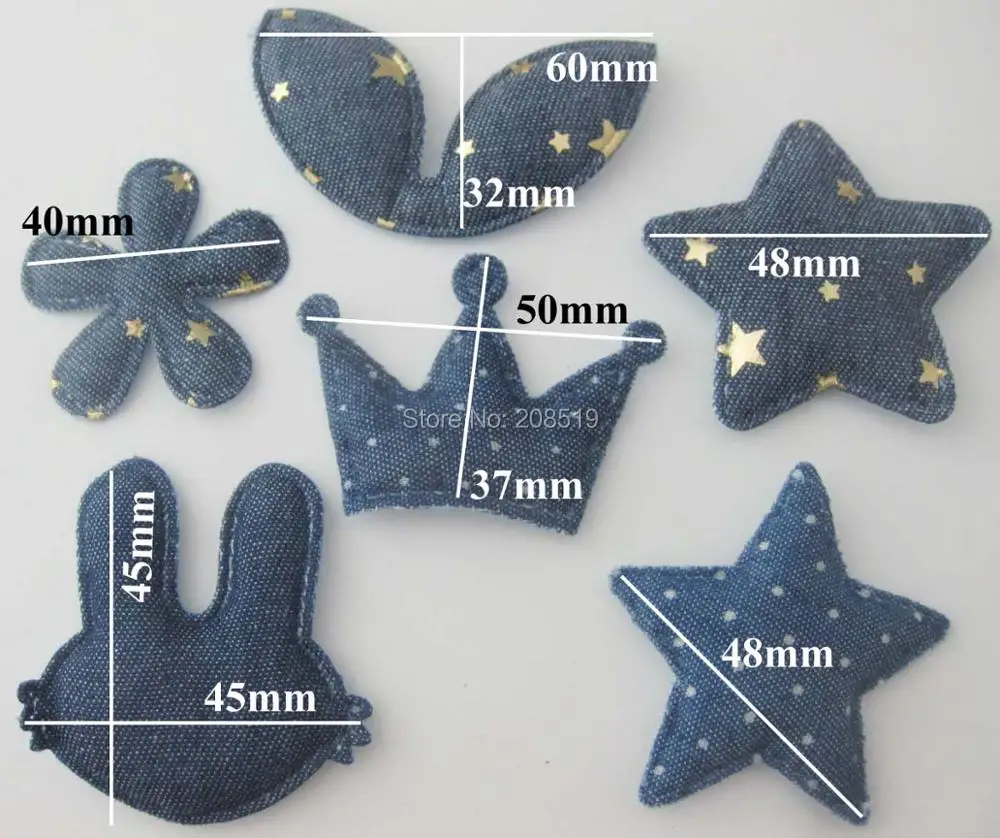 PANVWL Imitated Demin patches multi-style 60pcs blue color padded appliques for garment Decorative headwear accessories
PANVWL Imitated Demin patches multi-style 60pcs blue color padded appliques for garment Decorative headwear accessories