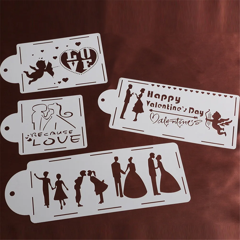 4pcs/set Plastic Lover couples Love Heart Happy Valentine's Day cute angel Stencil Tools DIY Decorating
4pcs/set Plastic Lover couples Love Heart Happy Valentine's Day cute angel Stencil Tools DIY Decorating