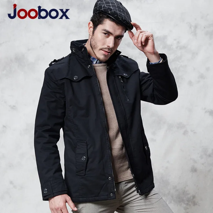 

JOOBOX Autumn Winter jacket men casual Brand clothing High quality fleece warm Mid-Long coat Army Green jackets men windbreaker