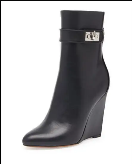 Kaeve New Black Genuine Leather Ankle Boots Wedges Pointed Toe Martin Boots Casual Zip Women's Shoes Big Size
Kaeve New Black Genuine Leather Ankle Boots Wedges Pointed Toe Martin Boots Casual Zip Women's Shoes Big Size