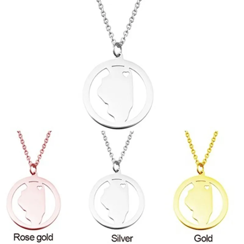 New 304 Stainless Steel Round Illinois Map Necklace High Quality Circle Illinois Map Pendant Necklace Women Map Jewellery
New 304 Stainless Steel Round Illinois Map Necklace High Quality Circle Illinois Map Pendant Necklace Women Map Jewellery