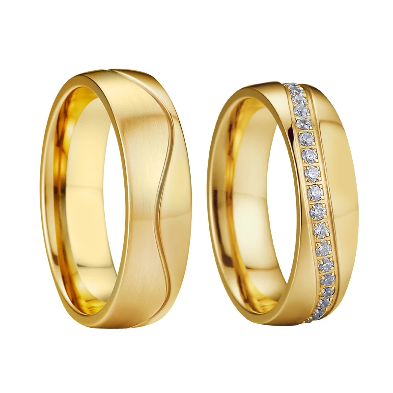 Fine Jewelry Wedding Band Anniversary ring men Gold Color cubic zirconia Alliances Engagement couple rings for women
Fine Jewelry Wedding Band Anniversary ring men Gold Color cubic zirconia Alliances Engagement couple rings for women